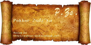 Pekker Zsóka névjegykártya